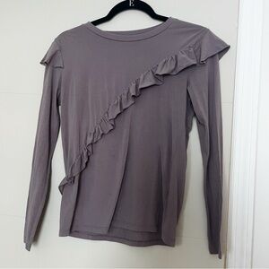 Topshop Ruffled Long Sleeve Top - Lavender